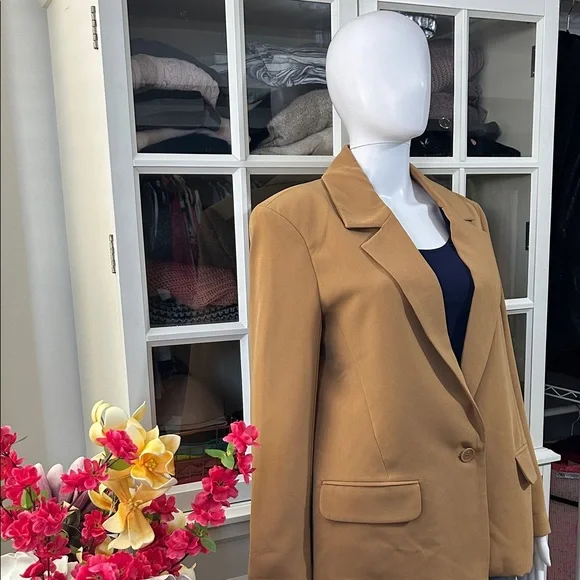 Camel Single-Button Blazer by ONLY in size 8 - Picture 2 of 11